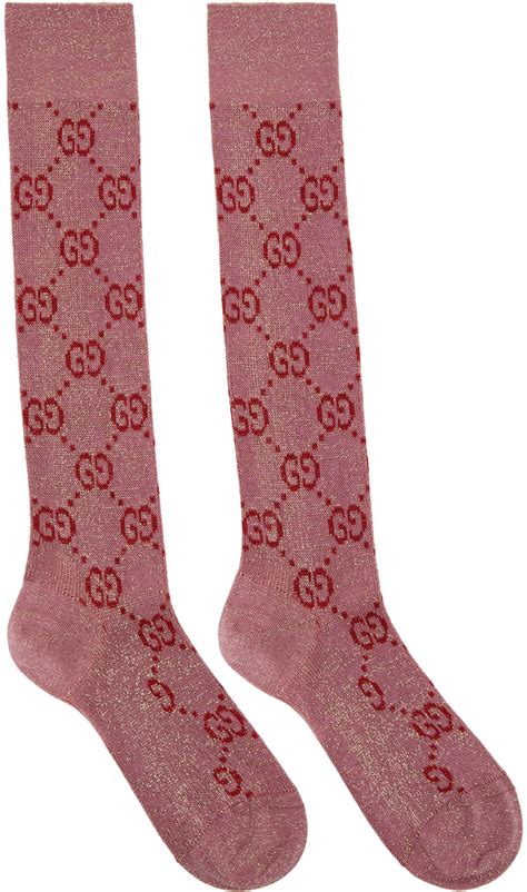 pink gucci socks outfit|Gucci over knee socks.